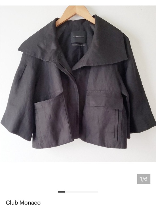 Club Monaco Jackets & Blazers - Club Monaco Black Wide-Collar Cropped Blazer size S/P